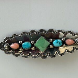 Sterling silver brooch with authentic stones
